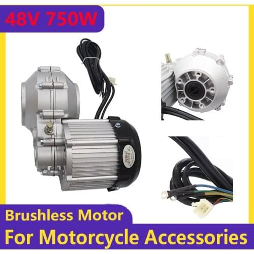 Electric Scooter Motor 48V 750W DC Brushless Differential Motor Regulator Motor for Electric Bicycle E-bike Scooter Accessories