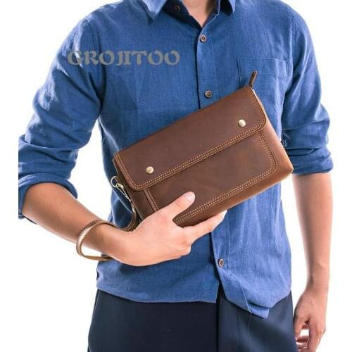 GROJITOO New business mens hand bag long wallet large capacity card bag leisure mobile phone bag