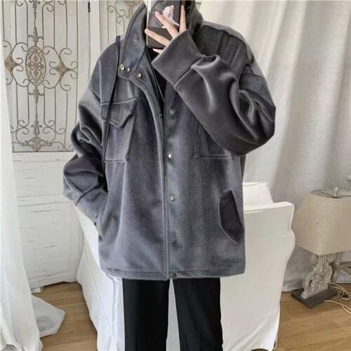 High quality Autumn Winter Mens Jacket Korean Style Fashion Streetwear Solid color Jacket Men Casual Men Clothing Trend Coat Men