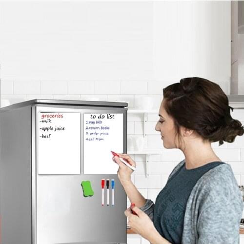 A5 Fridge Magnetic Whiteboard Meal Planner Menu Board Magnets Fine Tip Marker Eraser Kitchen Notepad Record Notes Smart Board