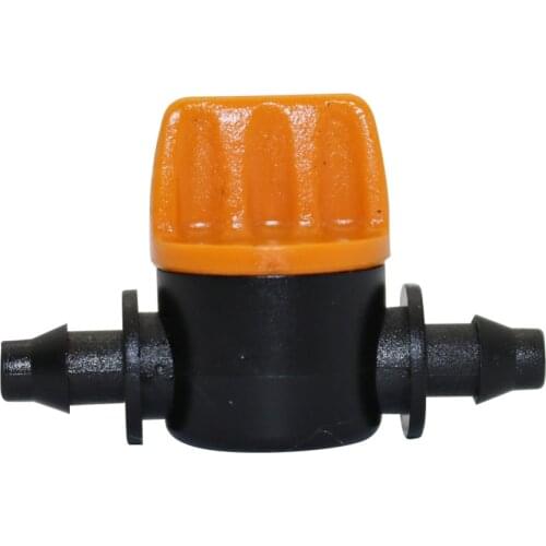 Mini Valve with 4/7mm Hose Garden Irrigation Barbed Water flow control valve Agriculture tools Drip Irrigation Fittings 10 Pcs