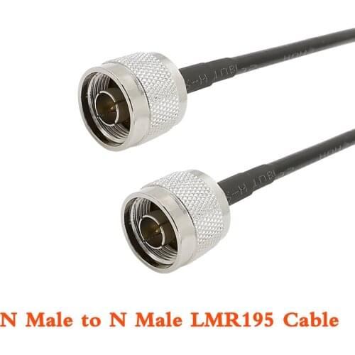 N Type Plug RF Coaxial LMR195 Cable Low-loss N Male to N Male Plug Connector Antenna Extension Pigtail Jumper Cable Wire LMR195