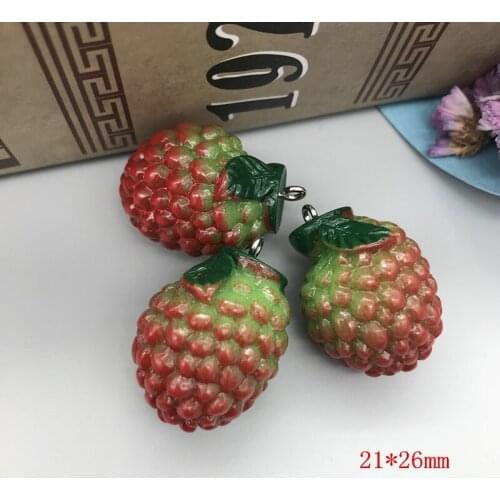 Set10pcs 3D resin litchi pendant for BAG,phone,Key chain accessories decoration,DIY21*26mm