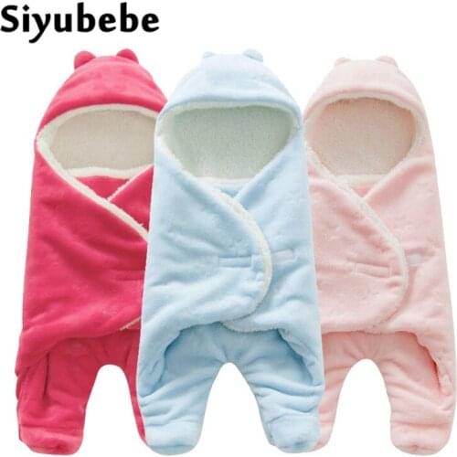 2017 New Infant Swaddling Coral Fleece Baby Blanket Thicken and Keep Warm Ropa Bebe Envelope Baby Blanket for Newborn 68*80cm