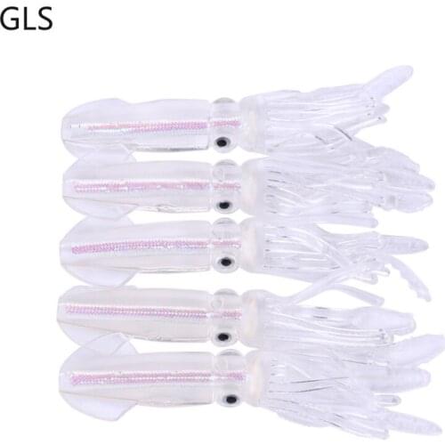New 5 pcs/pack Luminous Squid Soft Lure 10CM-8G Artificial Plastic Fake Lure Swinger High Quality Outdoor Fishing Accessories