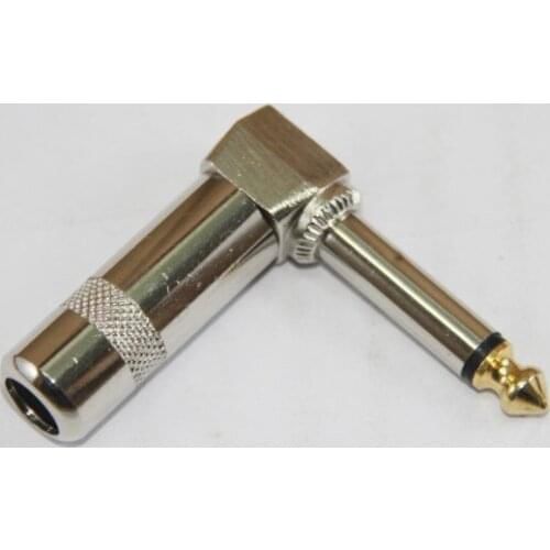 Wholesale 100pcs/lot 1/4" TS RIGHT ANGLE MONO PHONE PLUG CONNECTOR 6.3MM JACK-50010