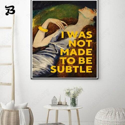 Poster Nordic Feminist Art Canvas Painting Quote Art Canvas Posters Prints Woman Portrait Painting Wall Pictures Bedroom Decor