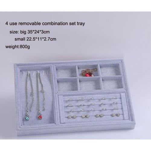 New Arrival 4 Use Tray Rings Bracelets Gift Box Jewellery Organizer Earrings Ring Necklace Show Small Size Jewelry Display Set