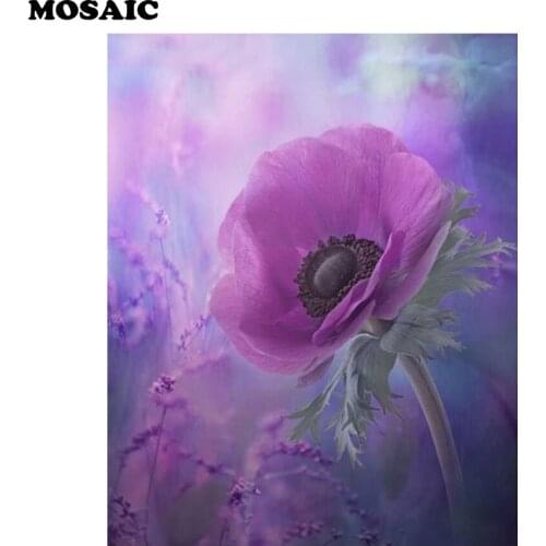 Full Square Diamond Painting,Cross Stitch kits Diamond Mosaic 3d Picture of Rhinestones Purple Floral home decor