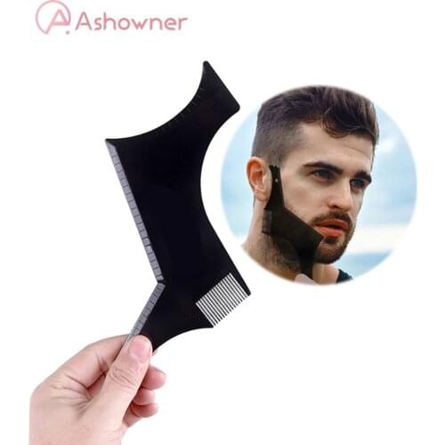 Men Beard Comb Beard Shaping Styling Template Comb Stencil for Mens Beards Trim Combs Lightweight Flexible for All-In-One Tool