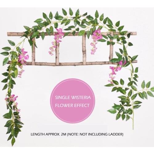 Artificial Simulation Flowers Wisteria Climbing Plant Vine Decoration Plastic Silk Flower Violet Eedding Ceiling Home Decor