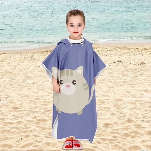 2021 Cartoon Child Sunscreen Beach Shawel Fashion Kids Hooded Bath Towel Microfiber Boys Girls Beach Towels Super Absorbent