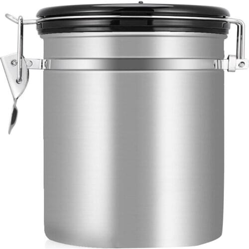 SHGO HOT-Coffee Flour Sugar Stainless Steel Container Dili Kitchen Storage Canister Vacuum Co2 Valve Airtight Coffee Container S