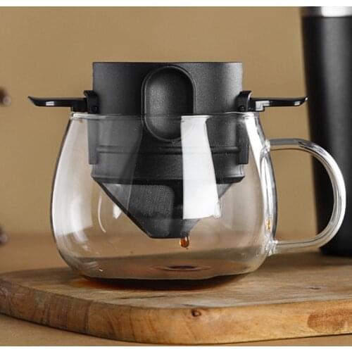 Foldable Reusable Coffee Filter Coffee Maker Mesh Holder Stainless Steel Machine for Household Kitchen Coffee Tools