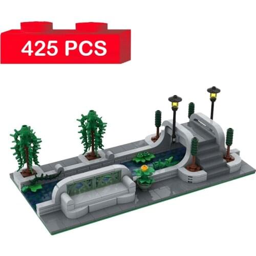 Landmark Canal Module Build Bridge Building Blocks DIY Constructor Model Bricks Set Educational Toys for Children Gifts