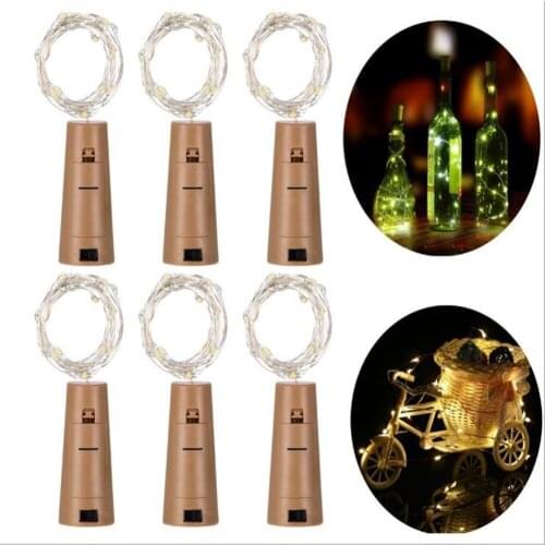 10PCS 1M 2M LED String Lamps Wine Bottle Stopper Light White Warm white Blue Green Red Cork Shaped For Party Wedding Decoration