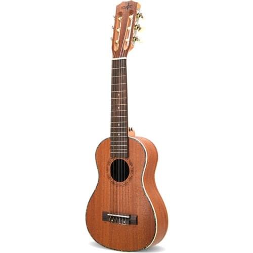 6 String Mahogany Ukulele Solid Mini Guitar Rosewood Fingerboard Concert Classical Ukulele Performance UK2848