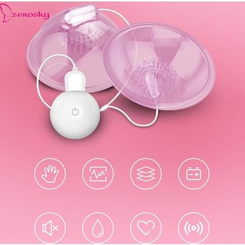Nipple Vibrator Nipple Pump Breast Enlarger Massager Rechargeable Nipple Stimulator Sex Toys for Woman Clit Pump