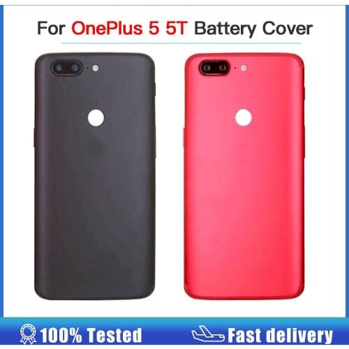 High quality For OnePlus 5 5T Back Battery Cover Rear Door Housing Back Case FOR 1+ 5T 5 Housing Case + Camera Lens