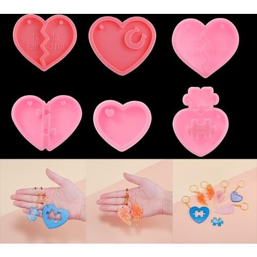 Heart locks for Lovers Pendant Silicone Mold DIY Epoxy Resin Mould Necklace Key Chain Charm Craft Pendants Jewelry Making