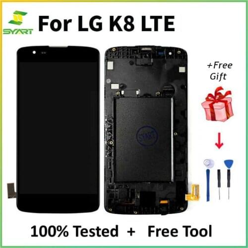 For LG K8 LTE K350 K350N K350E K350DS LCD Display with Touch Screen Digitizer Assembly With frame for LG K8LTE K350