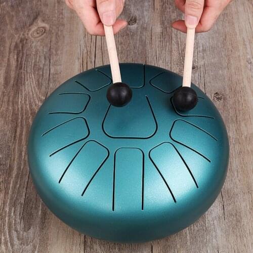 10 Inch 11 Tune Notes Tongue Drum Steel Hand Pan Drum Tank Ethereal Drum for Yoga Meditation Percussion Instruments Accessories