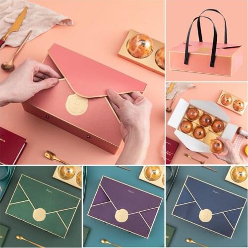 5pcs/lot Moon Cake Egg Yolk Crisp Packing Box Gift Box Creative Handbag Cake Packing Gift Box Bags for Packaging Cake Boxes