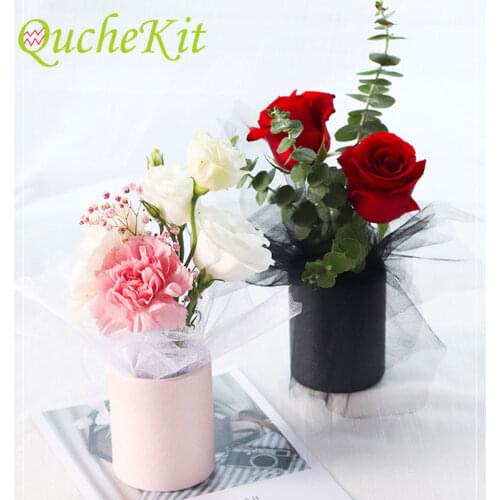 6x8cm MIni Round Flower Gift Box Hug Bucket Vase Florist Gift Packaging Boxes Handmade Wreath Wedding Party Home Decoration