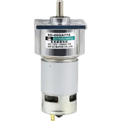 775 Geared Motor 12V Micro Reducer 35W High Torque Speed Adjustable Motor 24V DIY Slow Speed DC Motor XD-60GA775