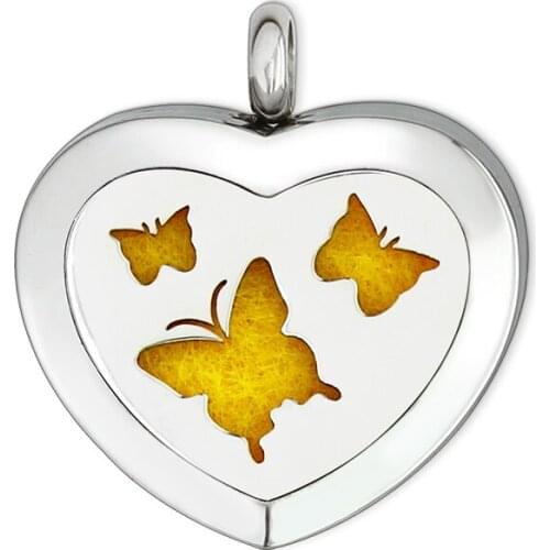 Butterfly mom kid flower paw love cat pattern smaller size Stainless Steel Diffuser Locket Essential Oil Perfume Locket 10 Pads