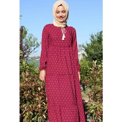 Bigdart Collar Laced Hijab Dress