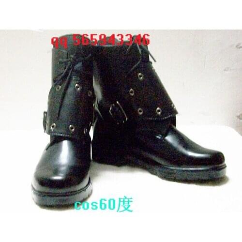 Final Fantasy VII Cloud Strife Black Shoes Cosplay Boots S008