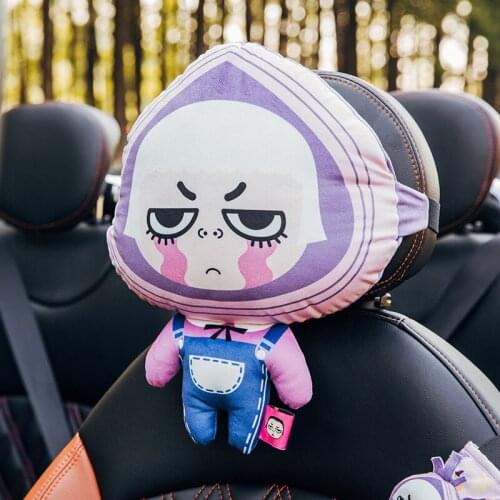 1 Piece Cute Cartoon Car Headrest Pillow Car Neck Pillow Car Interior Decorations Vegetables Design Gift Accessories Styling