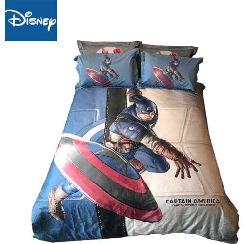 Disney king size bedding set for kids bed decor queen comforter covers twin bedspread fitted sheet 4pcs marvel home textile new