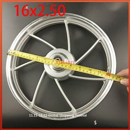 Electric vehicle 16x2.50 front disc brake modified aluminum alloy wheel vacuum bead steel ring 16 * 2.5 16 inch discbearing 6200