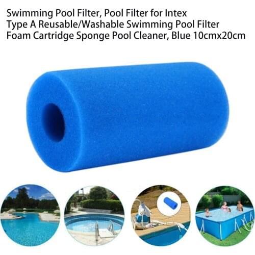 Swimming Pool Filter Pool Filter for Intex Type A Reusable/Washable Swimming Pool Filter Foam Cartridge Sponge Pool Cleaner Blue