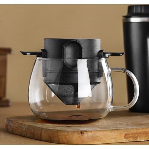 Pour Over Coffee Filter, Portable Stainless Steel Reusable Coffee Dripper Cone - Mini Collapsible Paperless Coffee Maker