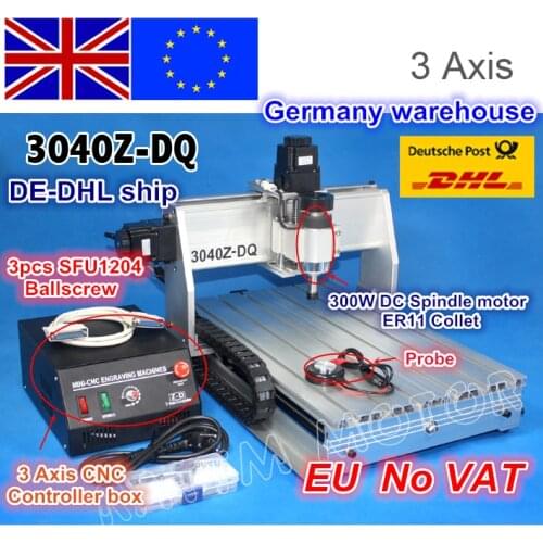 EU ship free VAT 3 Axis 3040Z-DQ Ball screw 300W spindle motor CNC ROUTER ENGRAVER/ENGRAVING DRILLING Milling Machine 220V/110V