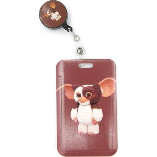 Gremlins Gizmo Cartoon Retractable Badge Reel Lanyard Nurse ID Business Credit Card Work Card Badge Holder Office Student Clips