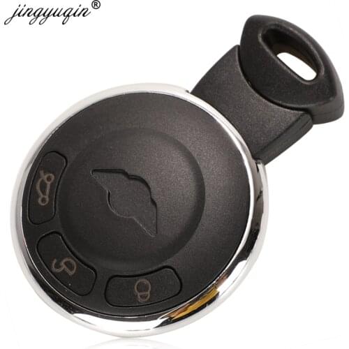 Jingyuqin 10pcs/lot 3 Button Uncut Blade Smart Fob Shell for BMW Mini Cooper Remote Key Case Cover Replacement