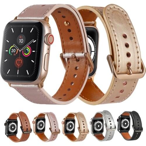 Leather for Apple Watch Band Suitable for 6 40 44mm Bracelet Belt Genuine Leather Strap Watch Band 38 42mm Iwatch Series 5/4/3/2