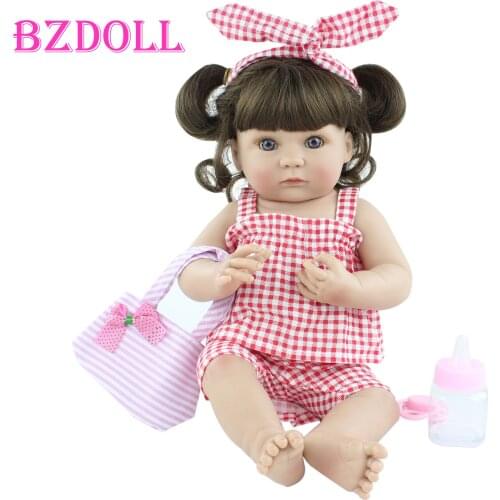 40 cm Full Body Silicone Reborn Girl Baby Doll Lifelike Vinyl Bebe Bonecas Child Bathe Dress Up Education Toy Kids Birthday Gift