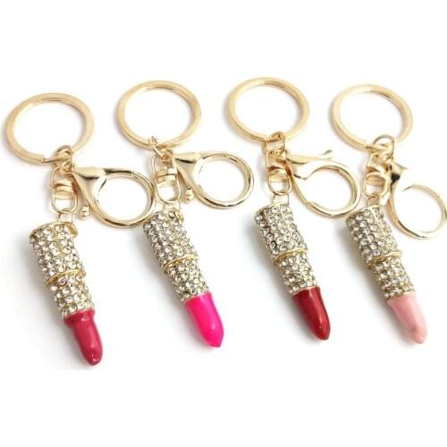 Fashion accessories, metal insert, lipstick, lipstick, key chain, car pendant, key chain, wholesale