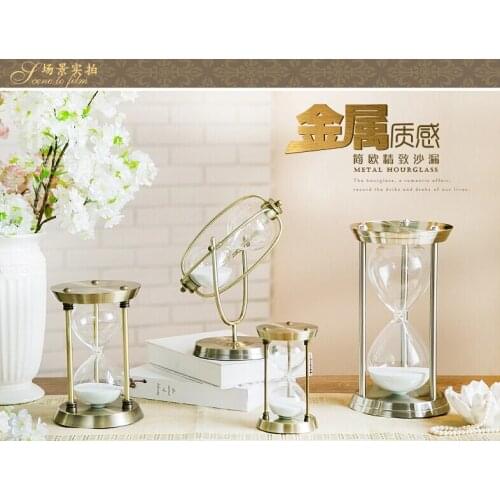 Fashion Bronze crystal hourglass timer wedding gift quality gift crafts decoration home