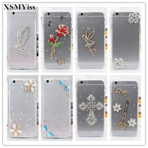 XSMYiss Rhinestone Case Cover For iphone X XS MAX XR 5S 6S 7 8 PLUS Bling Diamond Soft TPU Mobile phone Case Cover