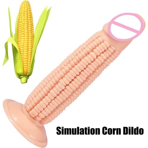 Soft Simulation Corn Dildos with Suction Cup Realistic Skin Feeling Huge Penis Erotic Phallus Big Dick Adult Sex Toys for Women