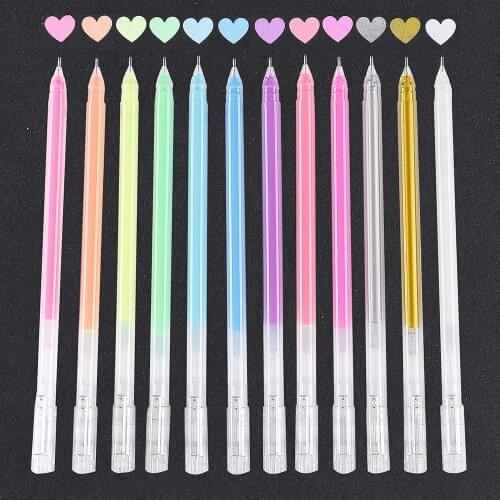 12 Colors Highlighter Pen Set Cute pastel Color Gel Pen Painting Writing tool For Girl Kids Gifts DIY School Art Stationery