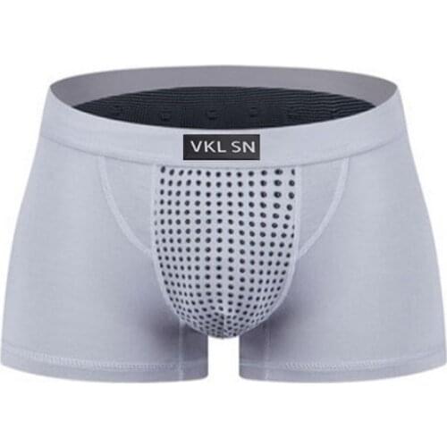 3 Pcs Hot Panties Mens Underwear Generation Tourmaline Ice Silk Breathable Mens Sexy Underwear British Magnetic Therapy Boxer