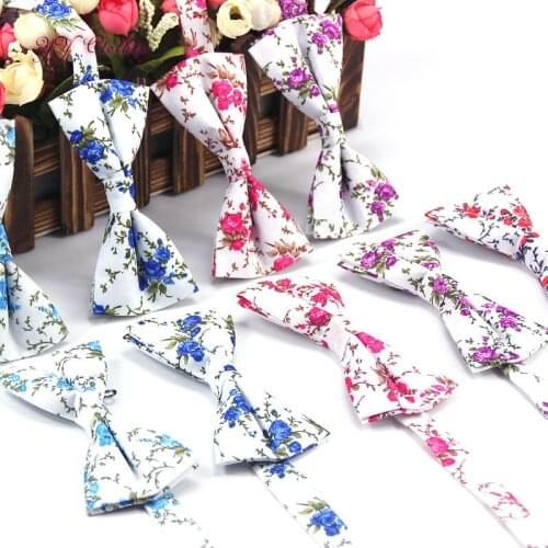 2016 Brand New Hot Mens Flower Rose print Formal Fashion Bow Ties For Men Neck Bowtie Bowknot Necktie Gravatas suits Butterfly