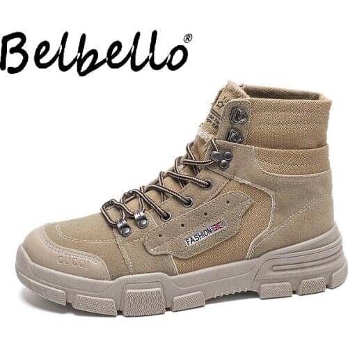 2019 autumn new tooling boots wild England high mens shoes